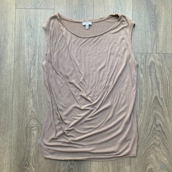 Jacob Women's Top Jersey Draped Neck Y2k 2000s 90s Taupe beige Size Medium - Picture 4 of 13